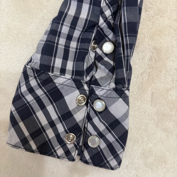 Vintage Guess Los Angeles Women’s Plaid Western Pearl Snap Button Down Shirt M - Picture 5 of 6
